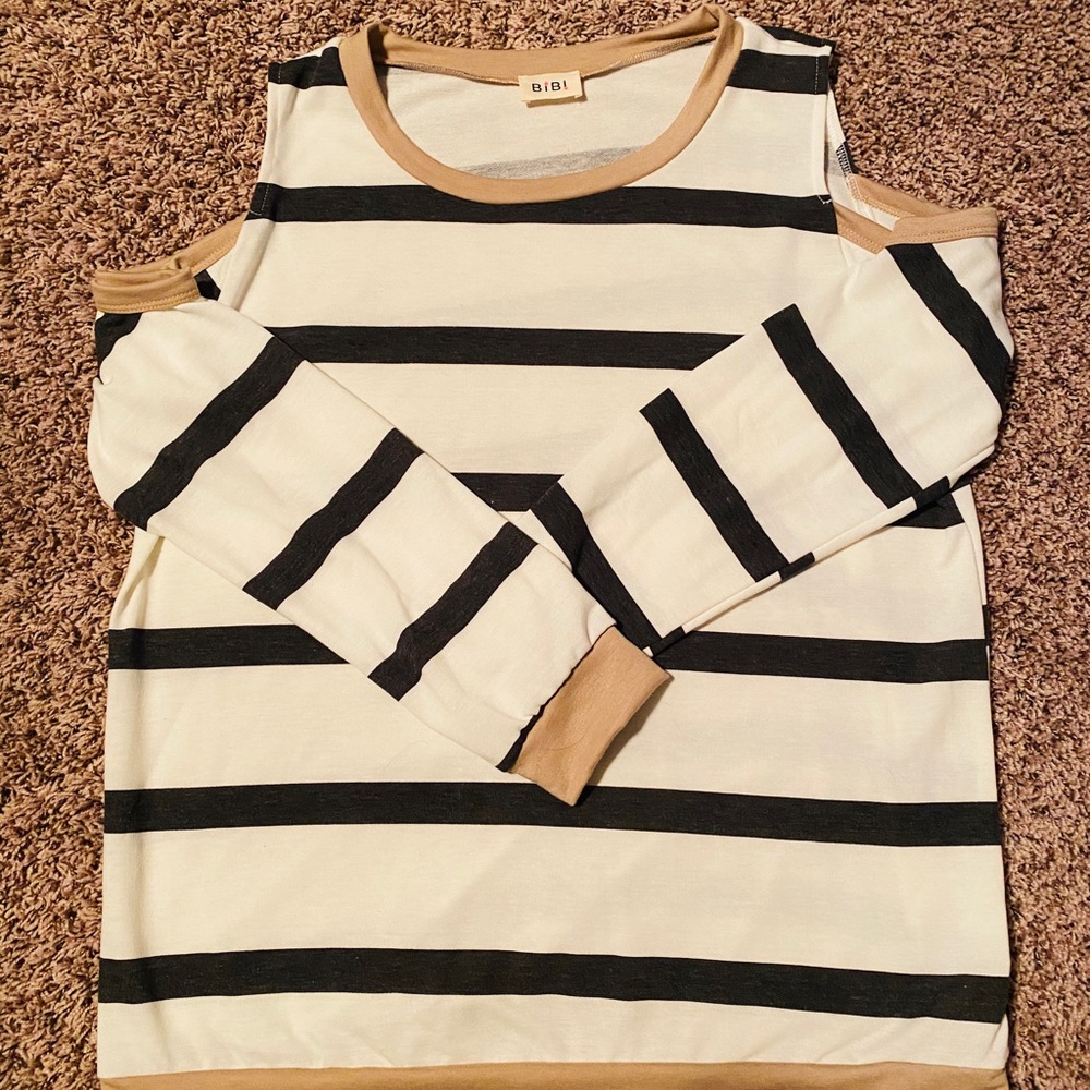Women’s Open Shoulder Striped Shirt